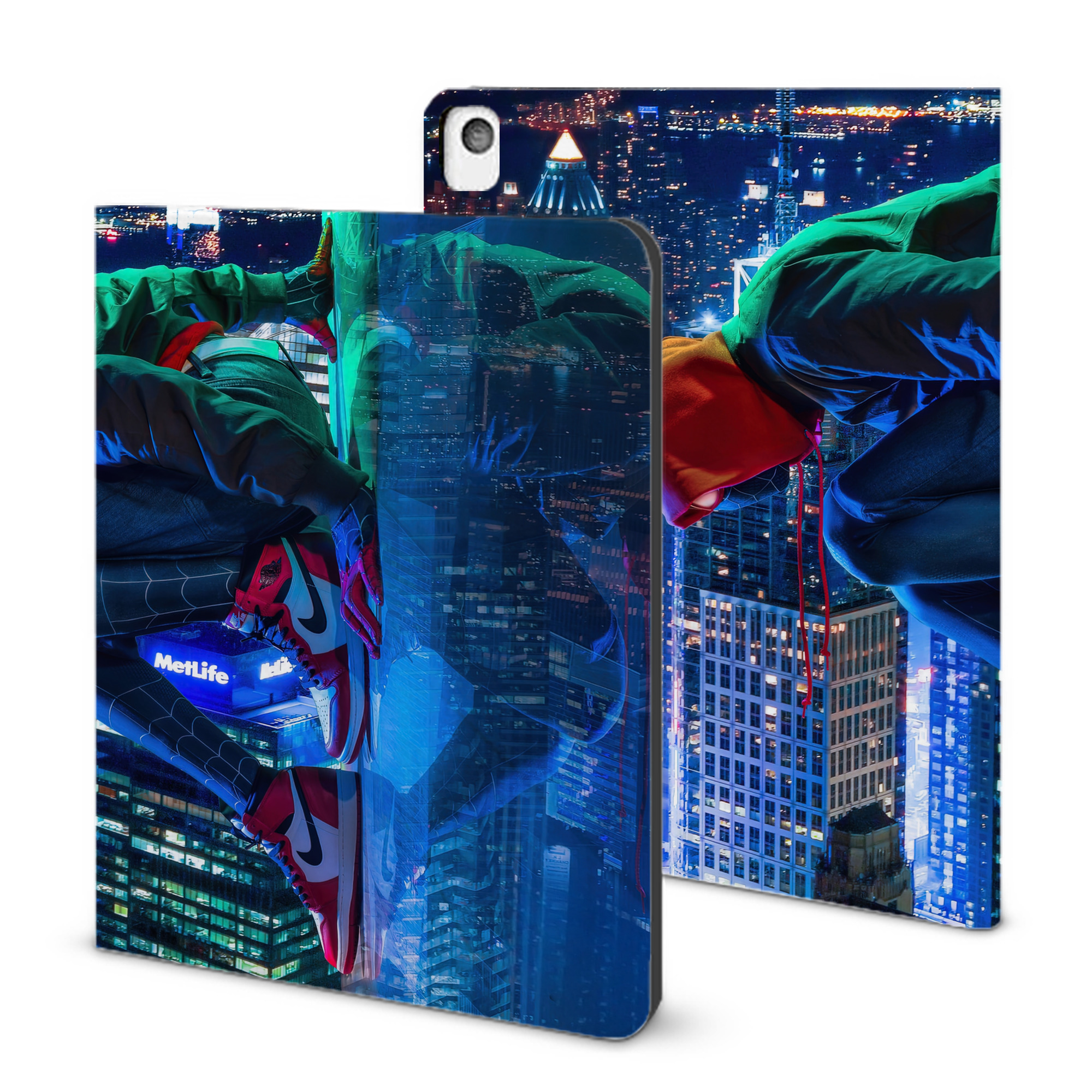 （画像用） Spider Man スパイダーマン IPadケース ペンホルダー付き ブックスタイルデザイン